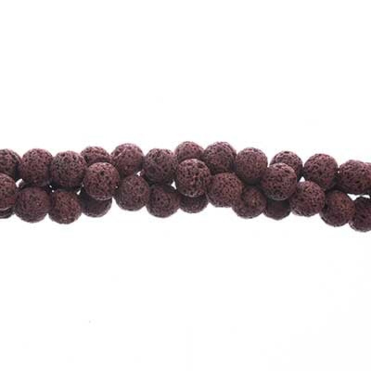 John Bead Earth's Jewels 8in 8mm Round Lava Stone Semi-Precious Natural Bead Strand